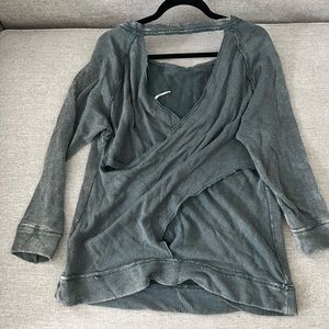Free people cross over back blue sweater